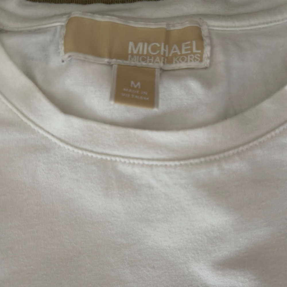 Michael Kors White Tee with Gold Emblem - Picture 2 of 3